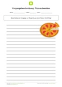 Vorgangsbeschreibung schreiben: Pizza zubereiten