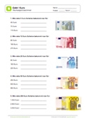 Arbeitsblatt: Wechselgeld bestimmen - Scheine