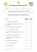 Arbeitsblatt: Wie bleiben die Zähne gesund?