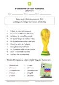 Arbeitsblatt: WM 2018 - Blitzlesen