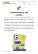 Arbeitsblatt: WM 2018 - Englisch Diktat