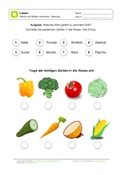 Arbeitsblatt: Wörter mit Bildern verbinden: Gemüse