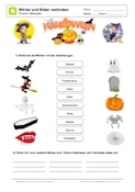 Wörter mit Bildern zu Halloween verbinden