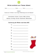 Wörter nach ABC ordnen (Advent)