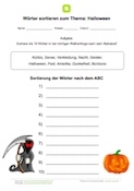 Wörter nach ABC ordnen (Halloween)