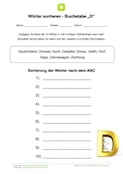 Arbeitsblatt: Wörter nach ABC sortieren - Buchstabe D