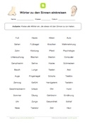 Wörter zum Thema Sinne einkreisen