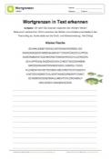 Arbeitsblatt: Wortgrenzen in Text erkennen: Kleine Fische