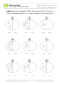 Arbeitsblatt: Zahlen 4,5,6 Zerlegen mit Symbolen