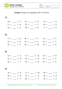 Arbeitsblatt: Zahlen zerlegen bis 20 (Addition)