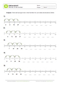 Zahlenstrahl: Rechnen mit 9er Schritten