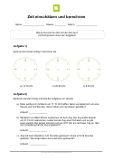 Arbeitsblatt: Zeit einschätzen und berechnen