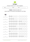 Arbeitsblatt: Zerlegen mit Kreisen bis 10 (Kreise vorgegeben)