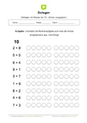 Arbeitsblatt: Zerlegen mit Kreisen bis 10 (Zahlen vorgegeben)