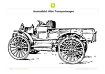 Ausmalbild Alter Transportwagen