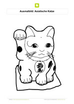 Ausmalbild Asiatische Katze