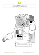 Ausmalbild Astronaut winkt