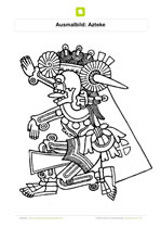 Ausmalbild Azteke