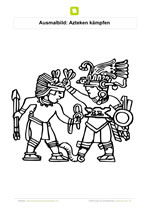 Ausmalbild Azteken kämpfen