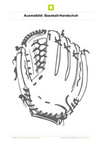 Ausmalbild Baseball Handschuh