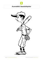 Ausmalbild Baseball Mann