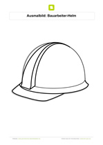 Ausmalbild Bauarbeiter Helm