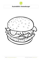 Ausmalbild Cheeseburger