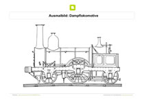 Ausmalbild Dampflokomotive