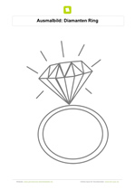 Ausmalbild Diamanten Ring