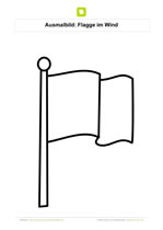 Ausmalbild Flagge im Wind