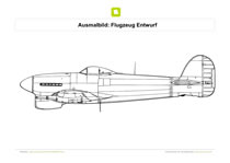 Ausmalbild Flugzeug Entwurf