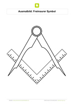 Ausmalbild Freimaurer Symbol