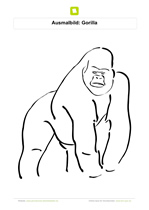 Ausmalbild Gorilla