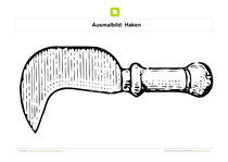 Ausmalbild Haken Werkzeug