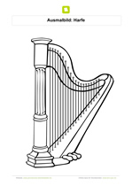 Ausmalbild Harfe