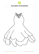 Ausmalbild Hochzeitskleid