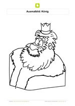 Ausmalbild König mit Bart