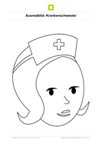Ausmalbild Krankenschwester Kopf