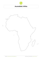 Ausmalbild Landkarte Afrika