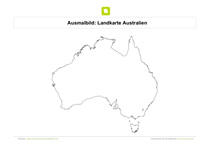 Ausmalbild Landkarte Australien