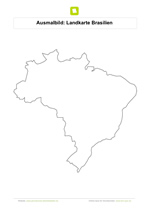 Ausmalbild Landkarte Brasilien