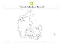 Ausmalbild Landkarte Dänemark