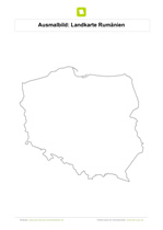 Ausmalbild Landkarte Rumänien