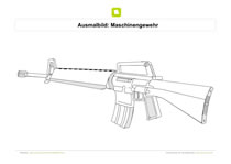 Ausmalbild Maschinengewehr