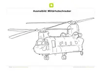 Ausmalbild Militärhubschrauber