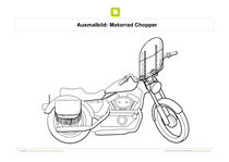 Ausmalbild Motorrad Chopper