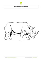 Ausmalbild Nashorn