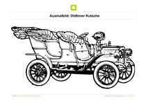 Ausmalbild Oldtimer Kutsche