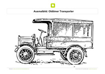 Ausmalbild Oldtimer Transporter