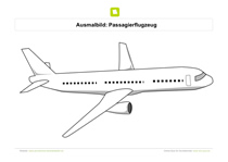 Ausmalbild Passagierflugzeug